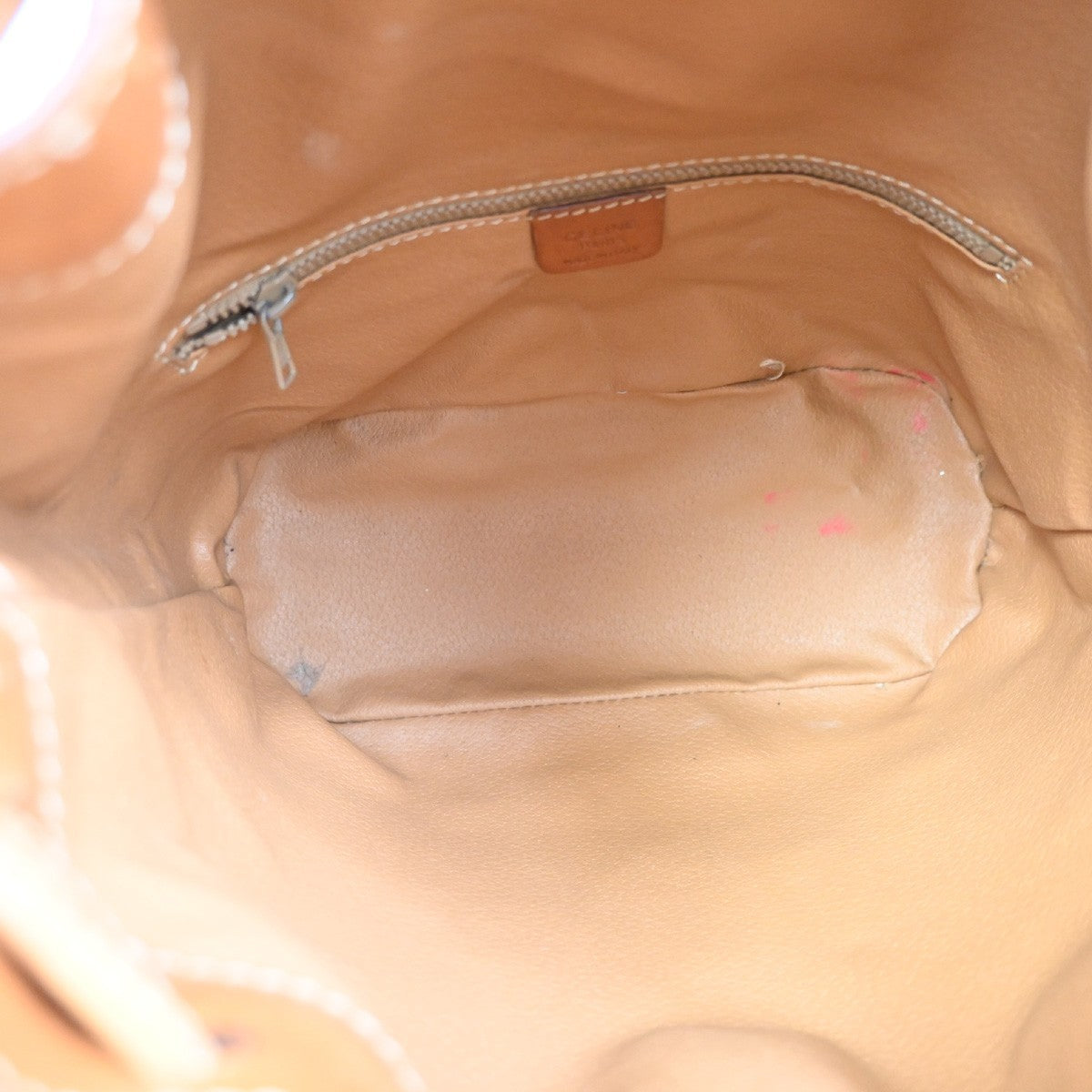 CELINE Macadam Drawstring Shoulder Bag PVC Leather Brown GHW 04TA031
