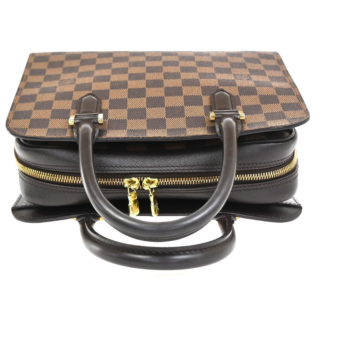 LOUIS VUITTON Triana Hand Bag Damier Ebene Leather Brown France N51155 18CA816