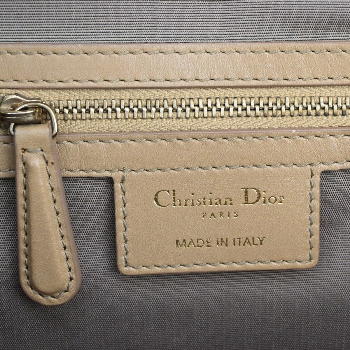 CHRISTIAN DIOR Panarea Cannage Tote Shoulder Bag Coating Canvas Leather 76RH100