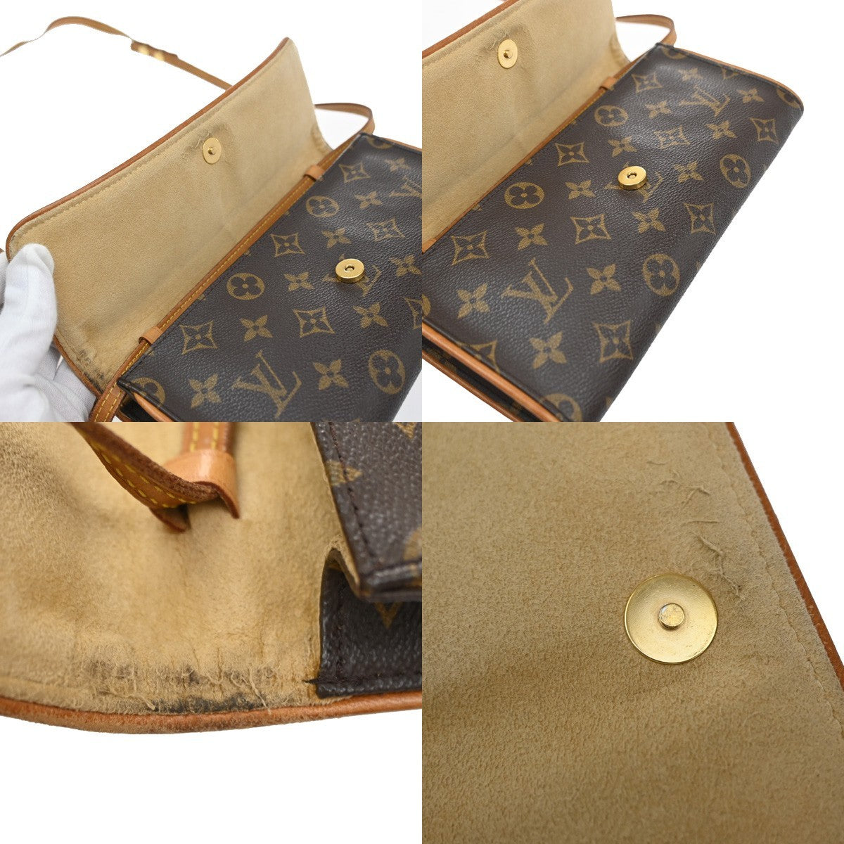 LOUIS VUITTON Pochette Twin GM 2Way Shoulder Bag Monogram Brown M51852 86SA078