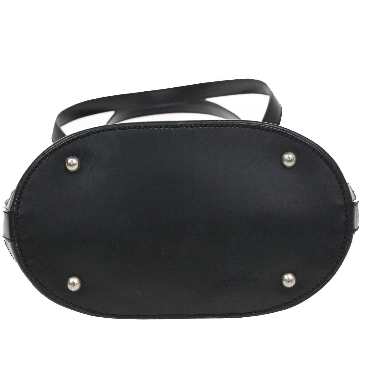 CELINE C Macadam Shoulder Hand Tote Bag Canvas Leather Black SHW Italy 34KC678