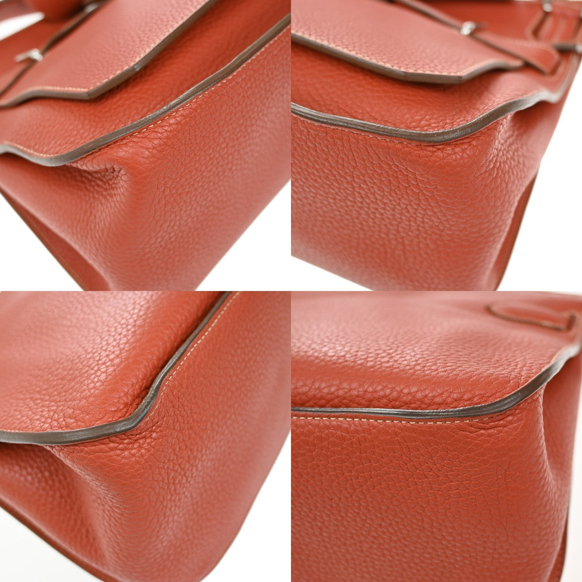 HERMES Logo Jypsiere 34 Shoulder Bag Taurillon Clemence Orange SHW 898RL463