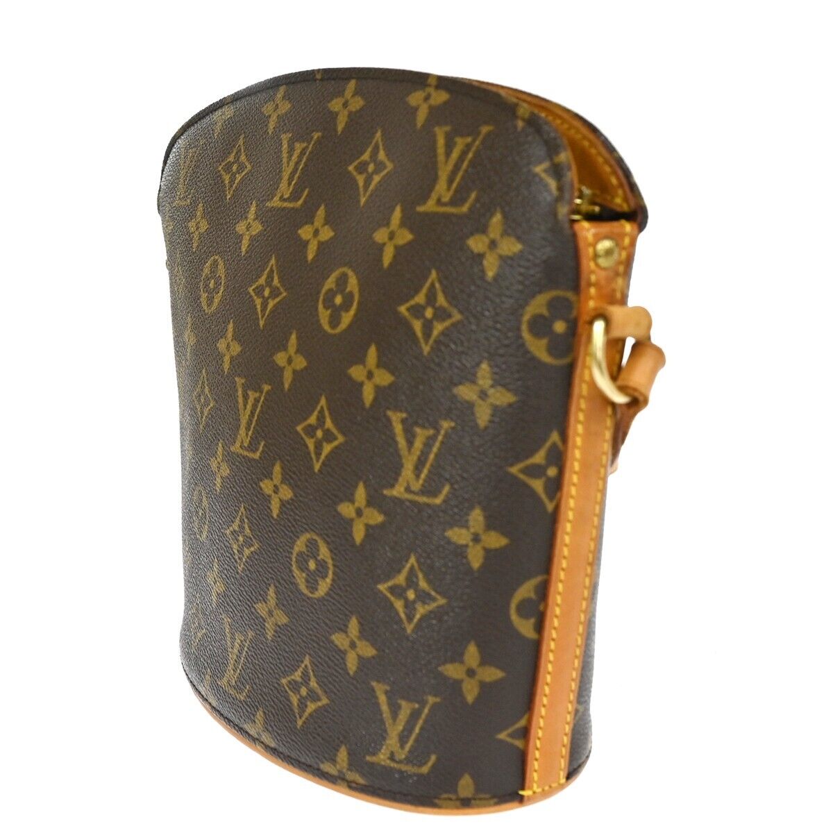 LOUIS VUITTON Logo Drouot Shoulder Bag Monogram Leather Brown M51290 99ED477