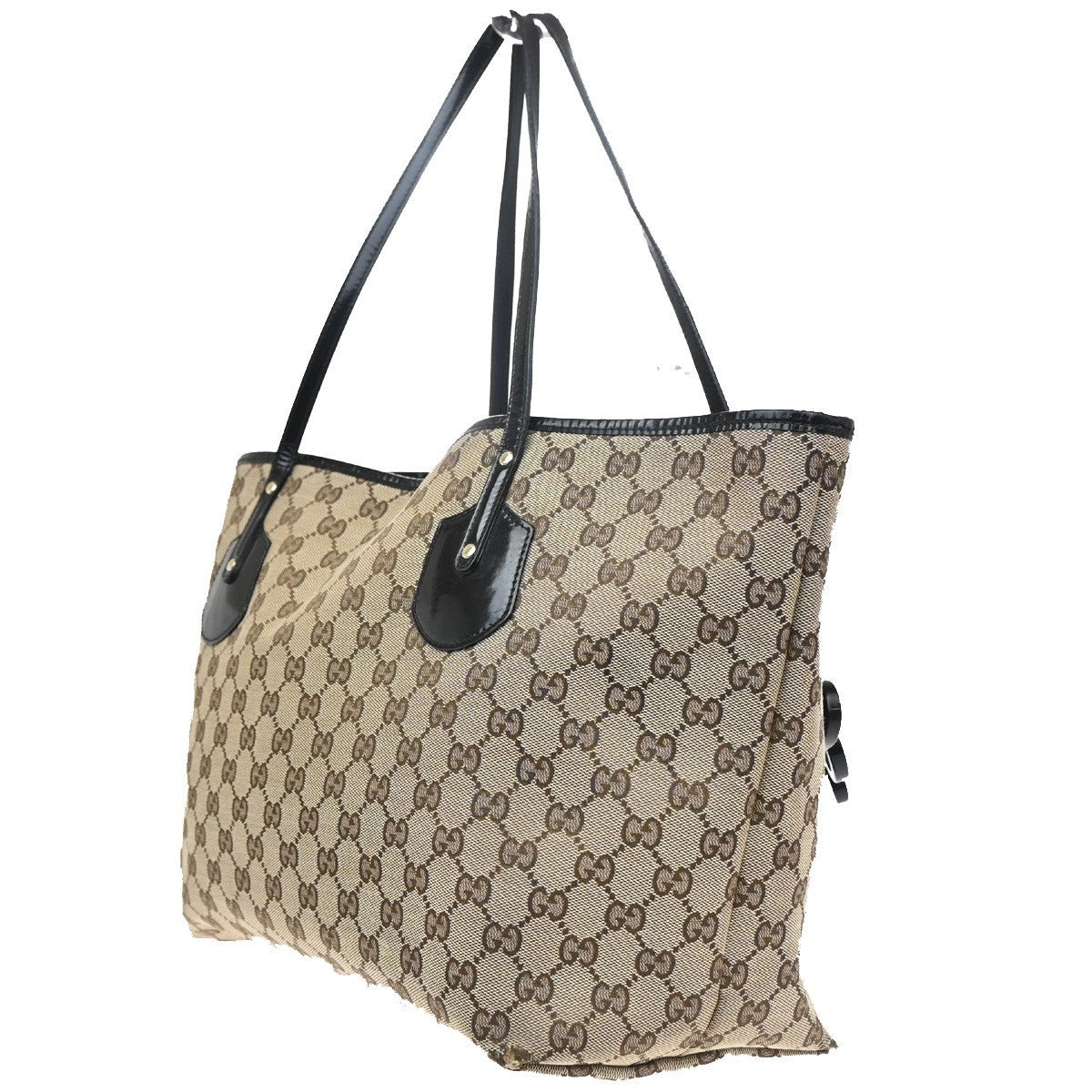GUCCI GG Jolie Shoulder Hand Tote Bag Patent Leather Brown GHW 30CA363
