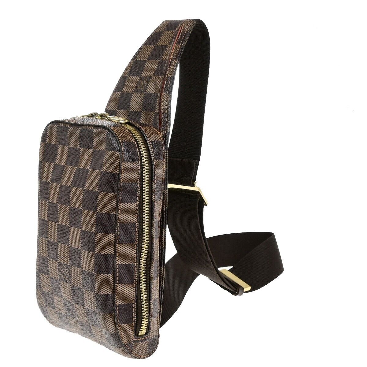 LOUIS VUITTON Geronimos Bum Body Bag Damier Ebene Leather Brown N51994 11ED032