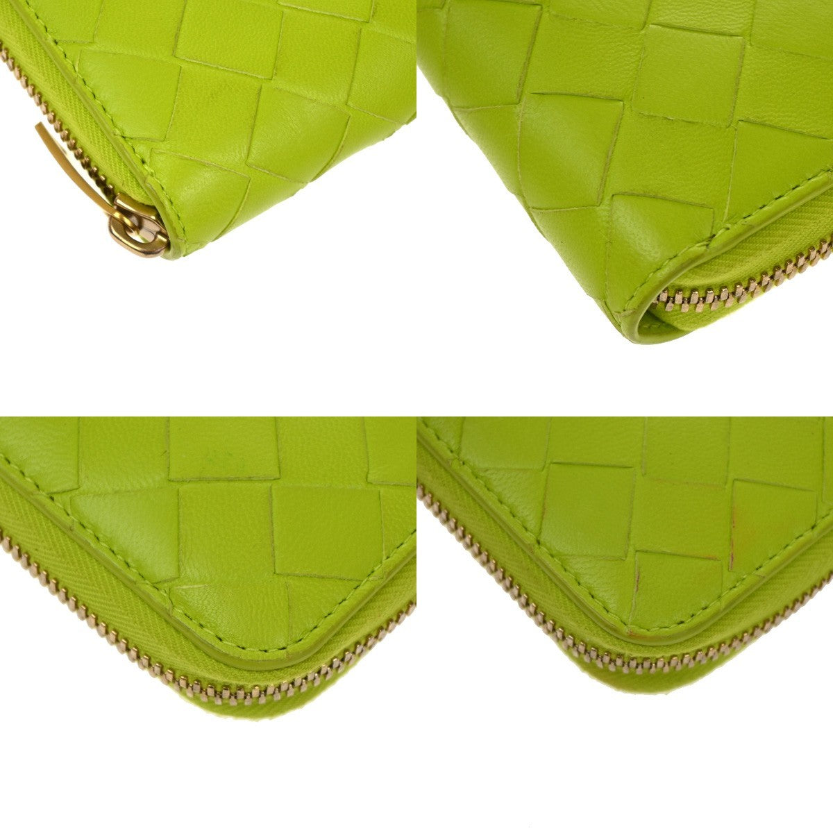 BOTTEGA VENETA Logo Intrecciato Zippy Long Wallet Leather Yellow GHW 31TA433