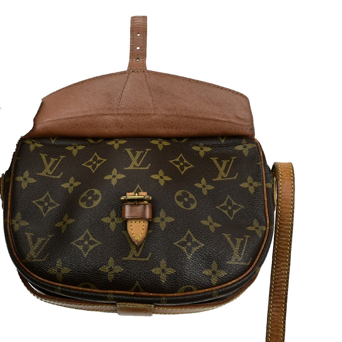 LOUIS VUITTON Jeune Fille PM Shoulder Bag Monogram Leather Brown M51227 61EE025