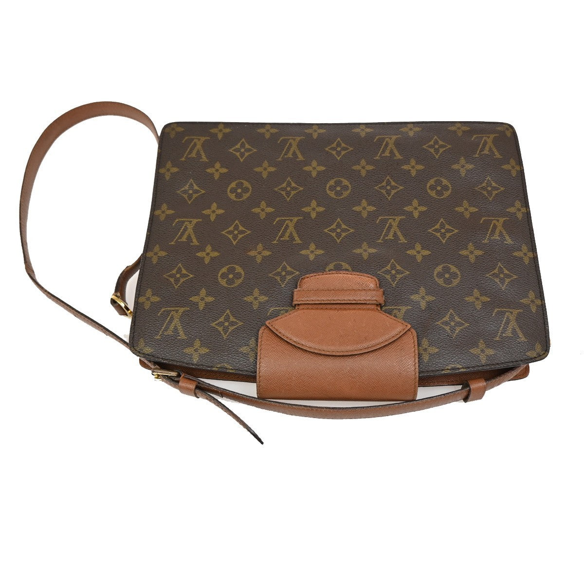 LOUIS VUITTON Courcelles Shoulder Bag Monogram Leather Brown M51375 30KB628