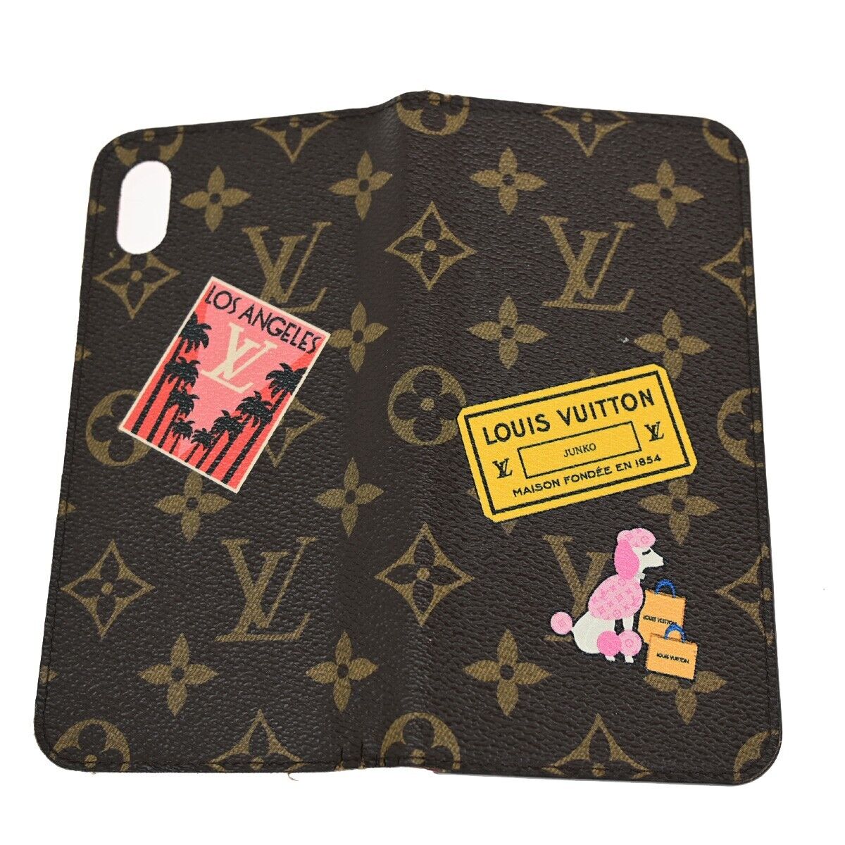 LOUIS VUITTON 6 Set Wallet iPhone 8 Xs Case Monogram Brown Pink 64KA364