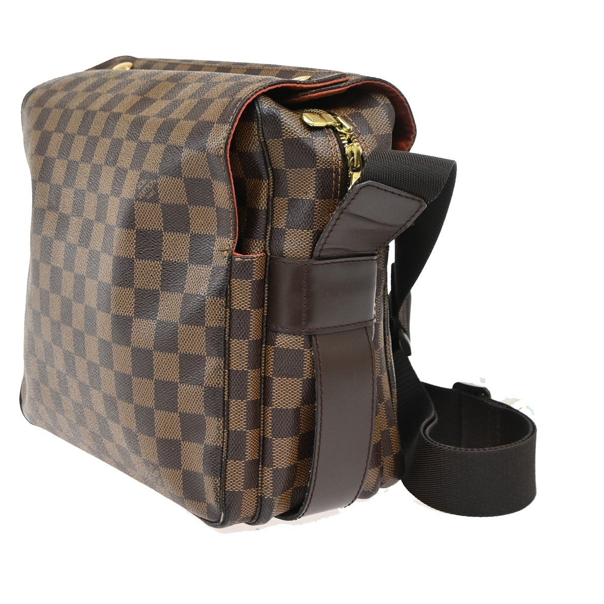 LOUIS VUITTON Naviglio Shoulder Bag Damier Ebene Leather Brown N45255 76ZA305