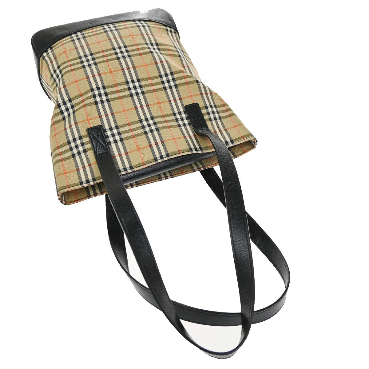 BURBERRY Logo Nova Check Shoulder Tote Bag Canvas Leather Beige Black 31RL707