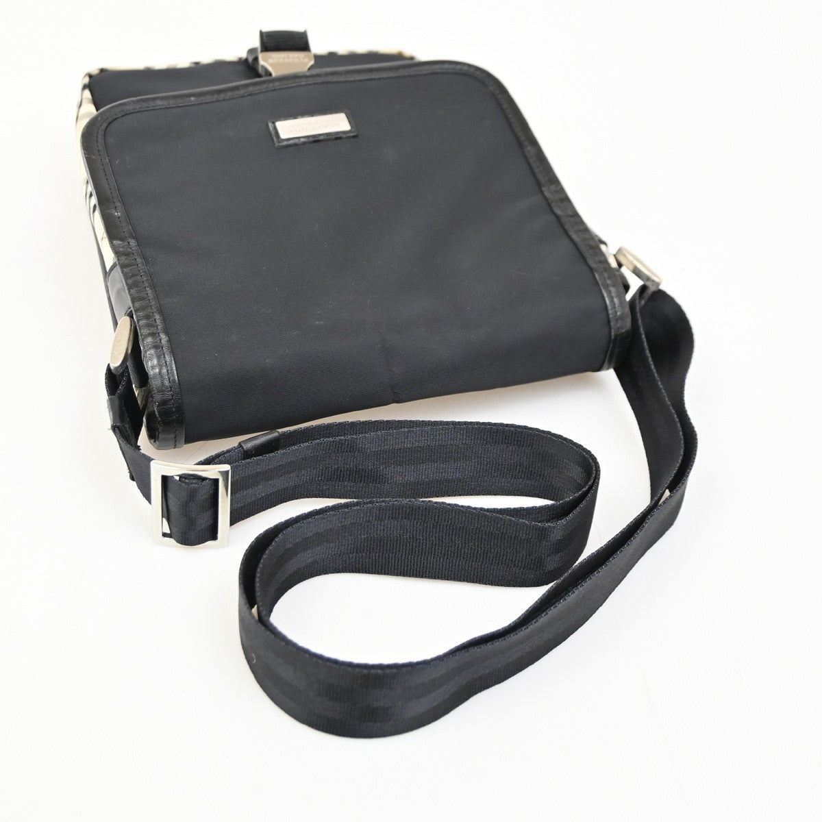 BURBERRY Black Label Crossbody Shoulder Bag House Check Nylon SHW 61DA137
