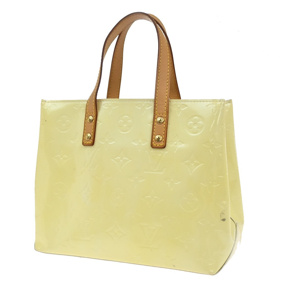 LOUIS VUITTON Monogram Vernis Reade PM Hand Bag Perle Yellow M91336 62CA082