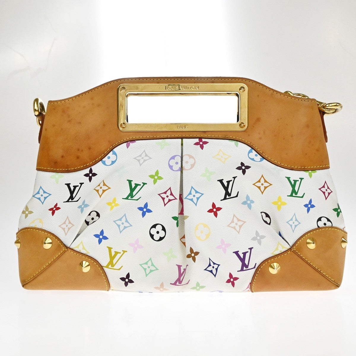 LOUIS VUITTON Judy MM 2Way Chain Hand Bag Monogram Multi White M40255 41YJ108