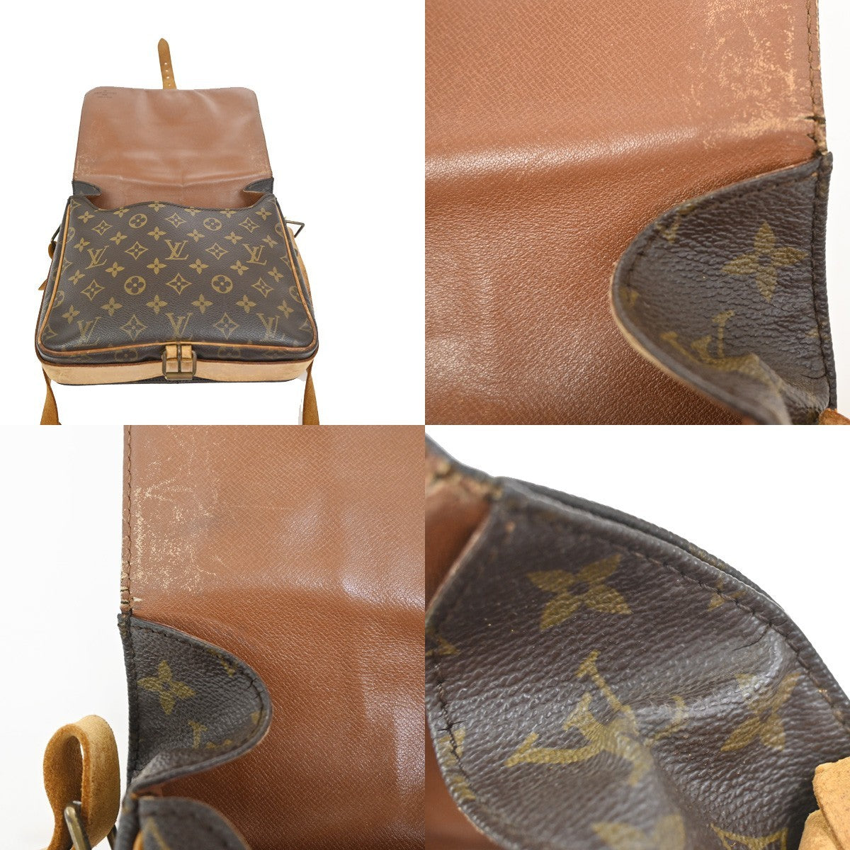 LOUIS VUITTON Cartouchiere GM Shoulder Bag Monogram Leather Brown M51252 64KC976