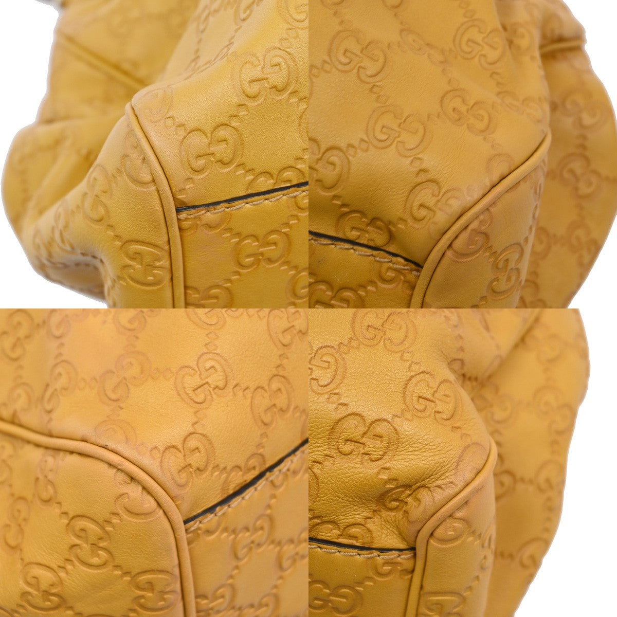 GUCCI GG Sukey Charm Hand Tote Bag Leather Yellow GHW 493492 85TA113