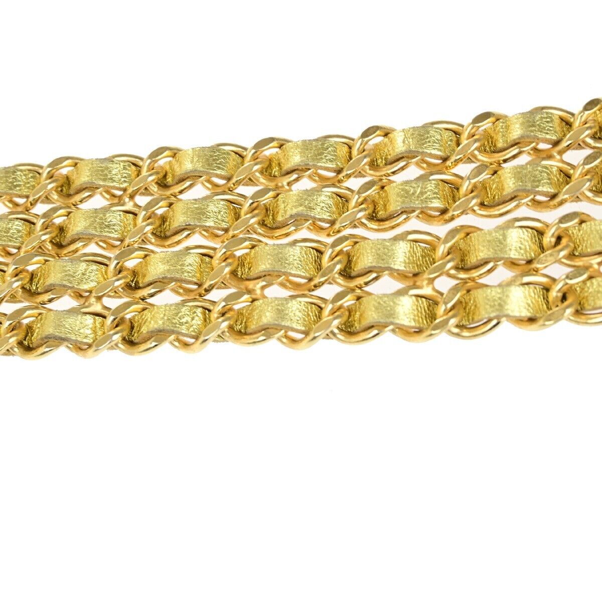 CHANEL CC Logo Coin Chain Belt Leather Gold GHW France Accessory 72RK432