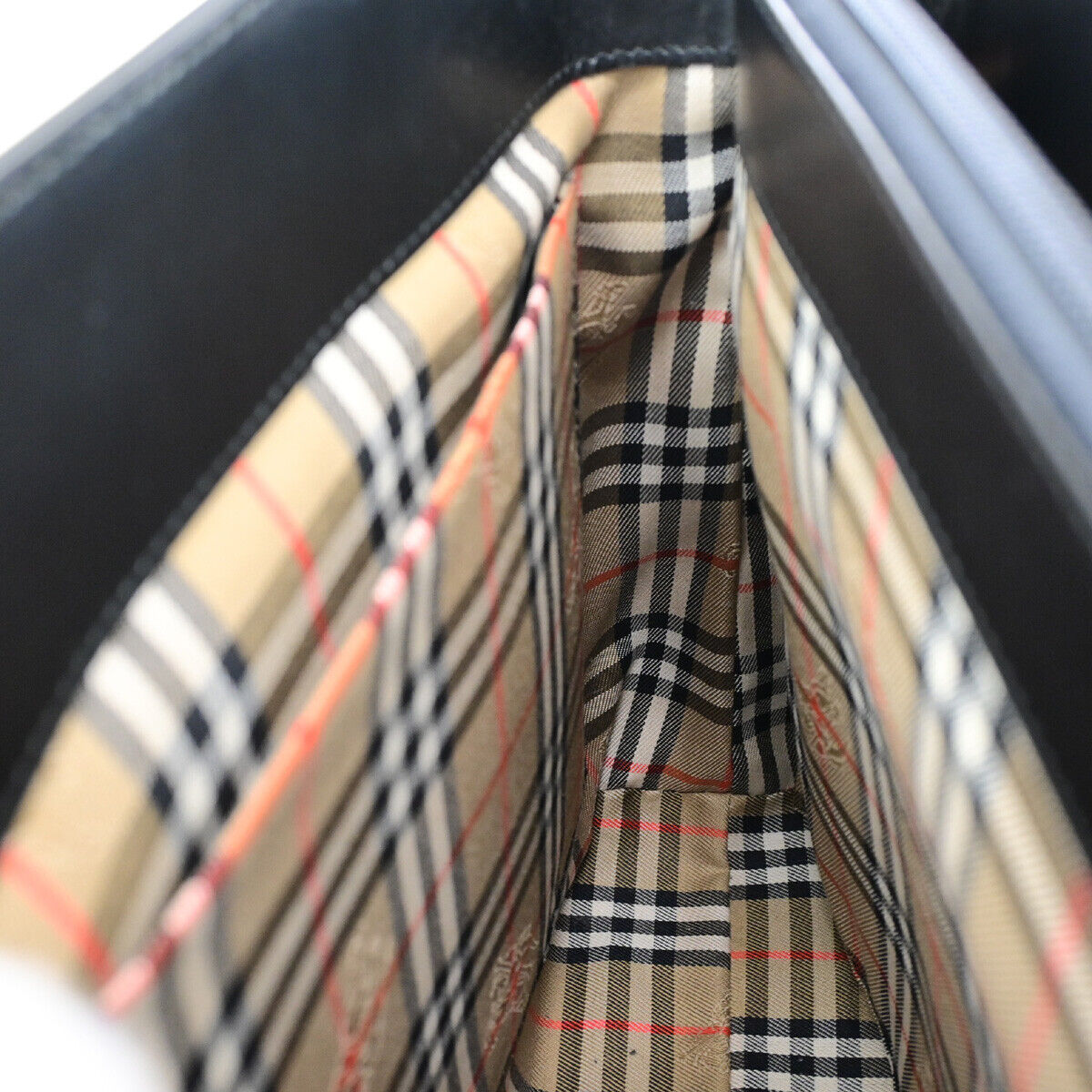 Burberrys Logo Nova Check Hand Tote Bag Canvas Leather Black Beige 31YG606