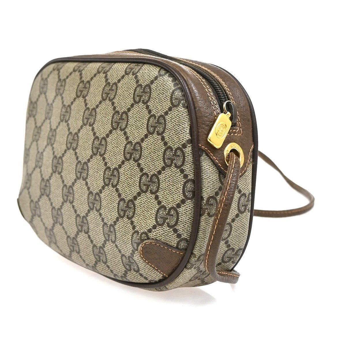 Gucci GG Web Sherry Line Small Crossbody  shoulder Bag PVC leather brown 33SA049