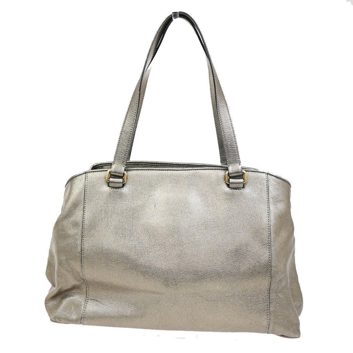 LOEWE Anagram Shoulder Bag Leather Metallic Gold GHW Spain 70KC465