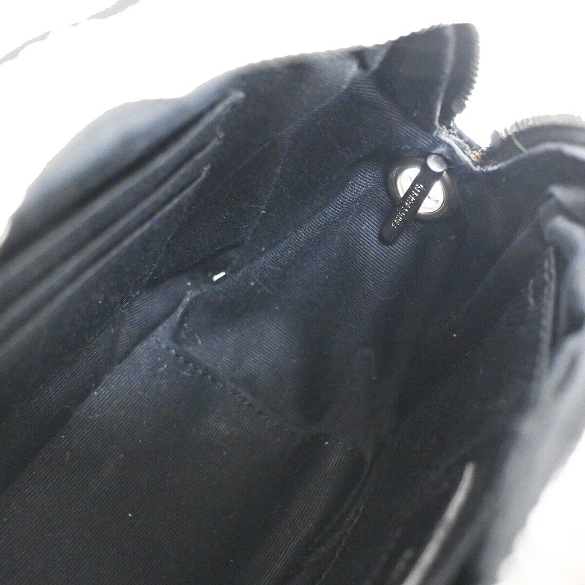 SAINT LAURENT YSL Logo Chain Mini Shoulder Bag Leather Black SHW Italy 683RJ193