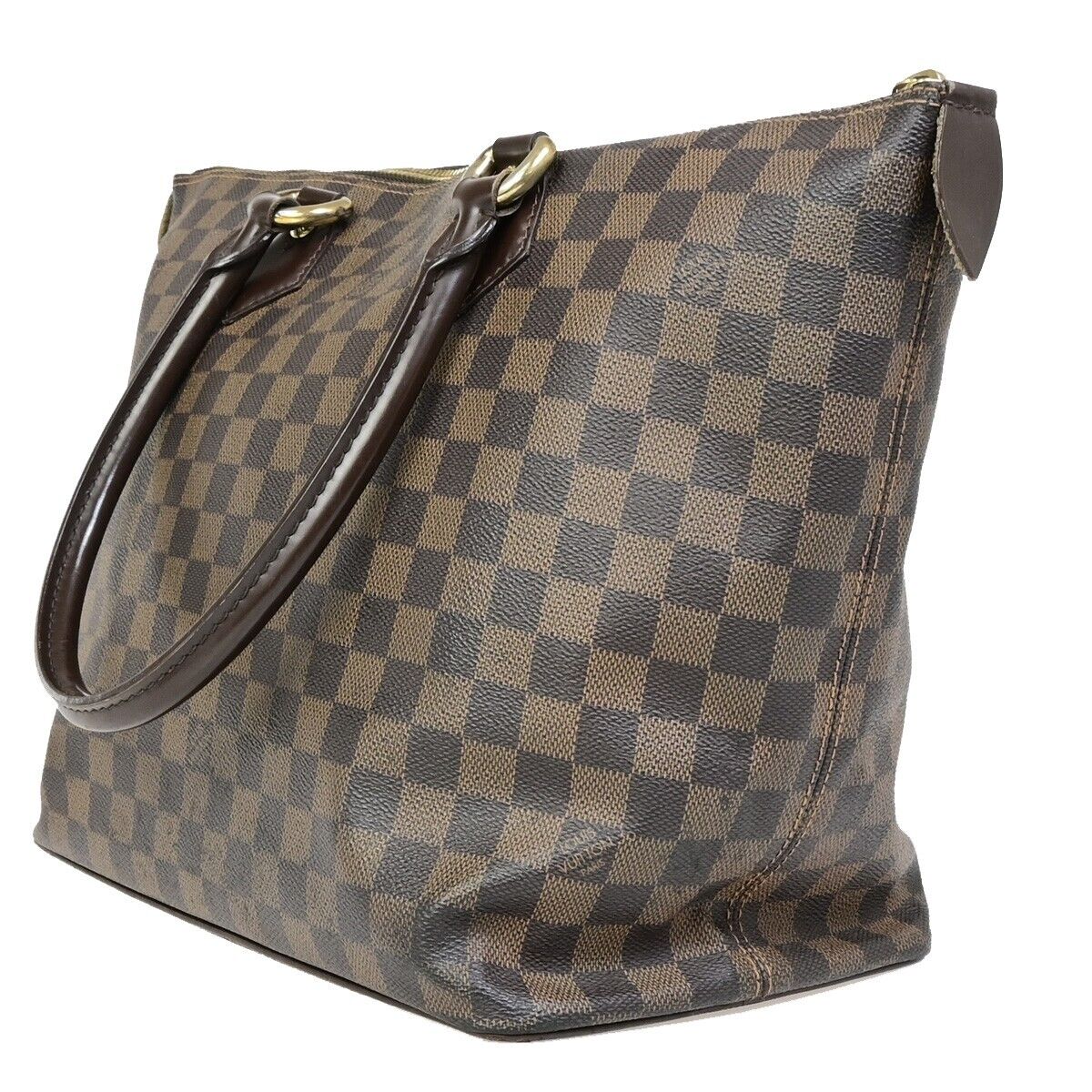 LOUIS VUITTON Saleya MM Shoulder Bag Damier Ebene Leather Brown N51182 72EC496