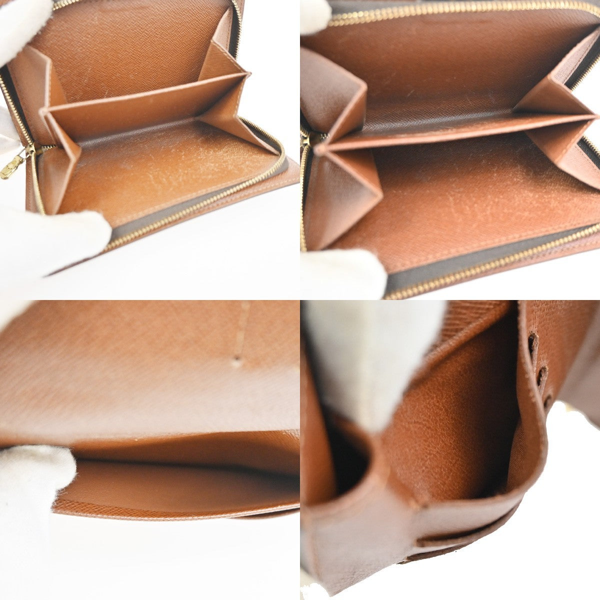 LOUIS VUITTON Porte Papier Zip Bifold Wallet Monogram Leather M61207 62KD008
