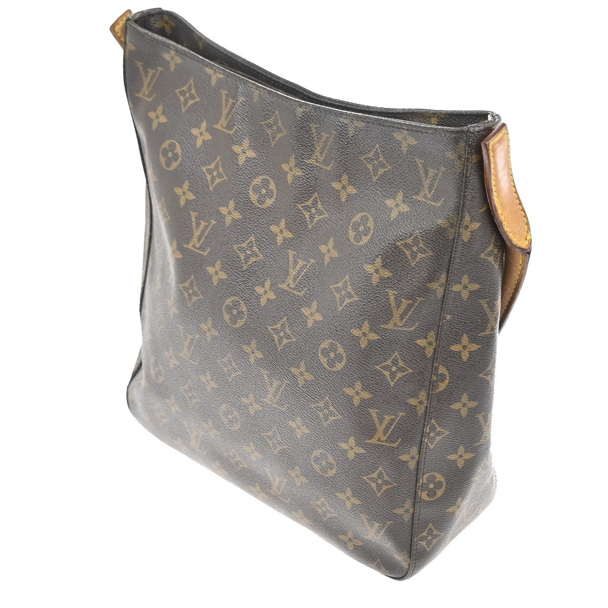LOUIS VUITTON Logo Looping GM Shoulder Bag Monogram Leather Brown M51145 36MA043