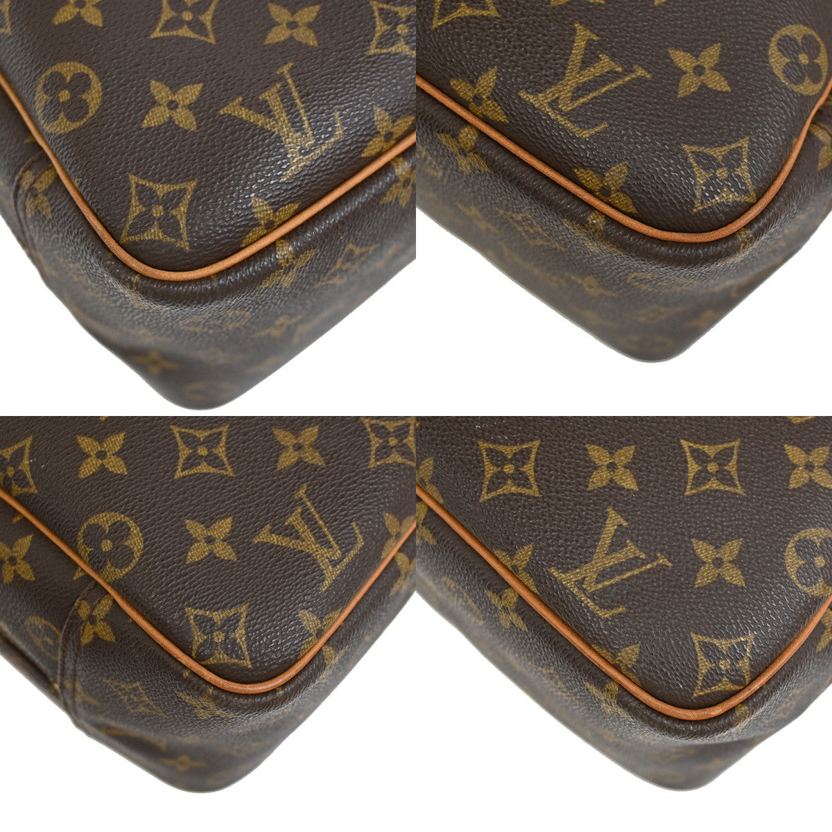 LOUIS VUITTON LV Logo Deauville Hand Bag Monogram Leather Brown M47270 73YH316