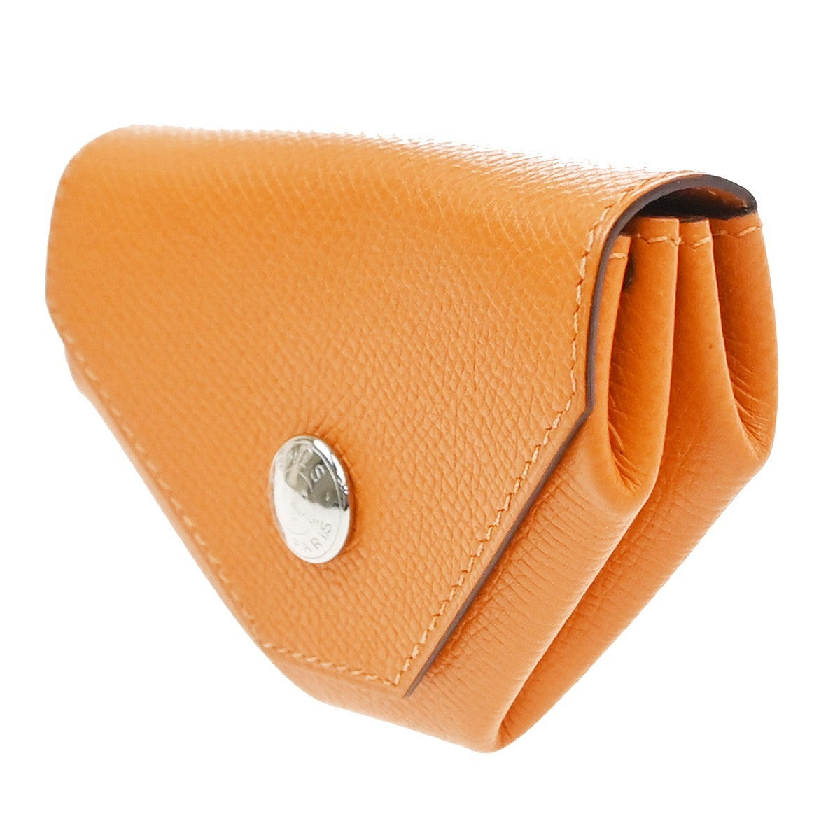 HERMES Logo Le Vingt Quatre Coin Case Epsom leather Orange France 30MA588