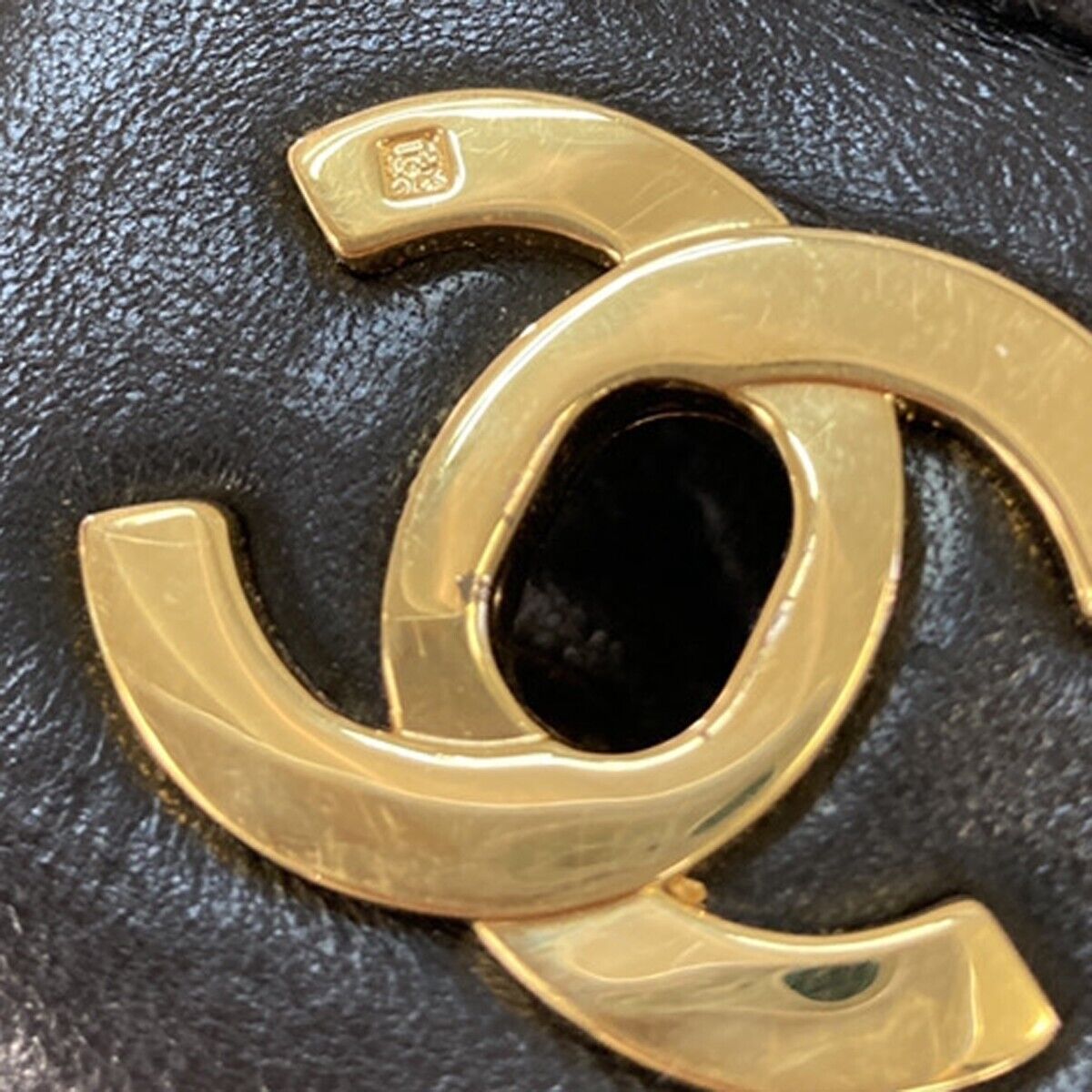 CHANEL CC Matelasse 25 Double Flap Chain Shoulder Bag Leather Black GHW 846RK718