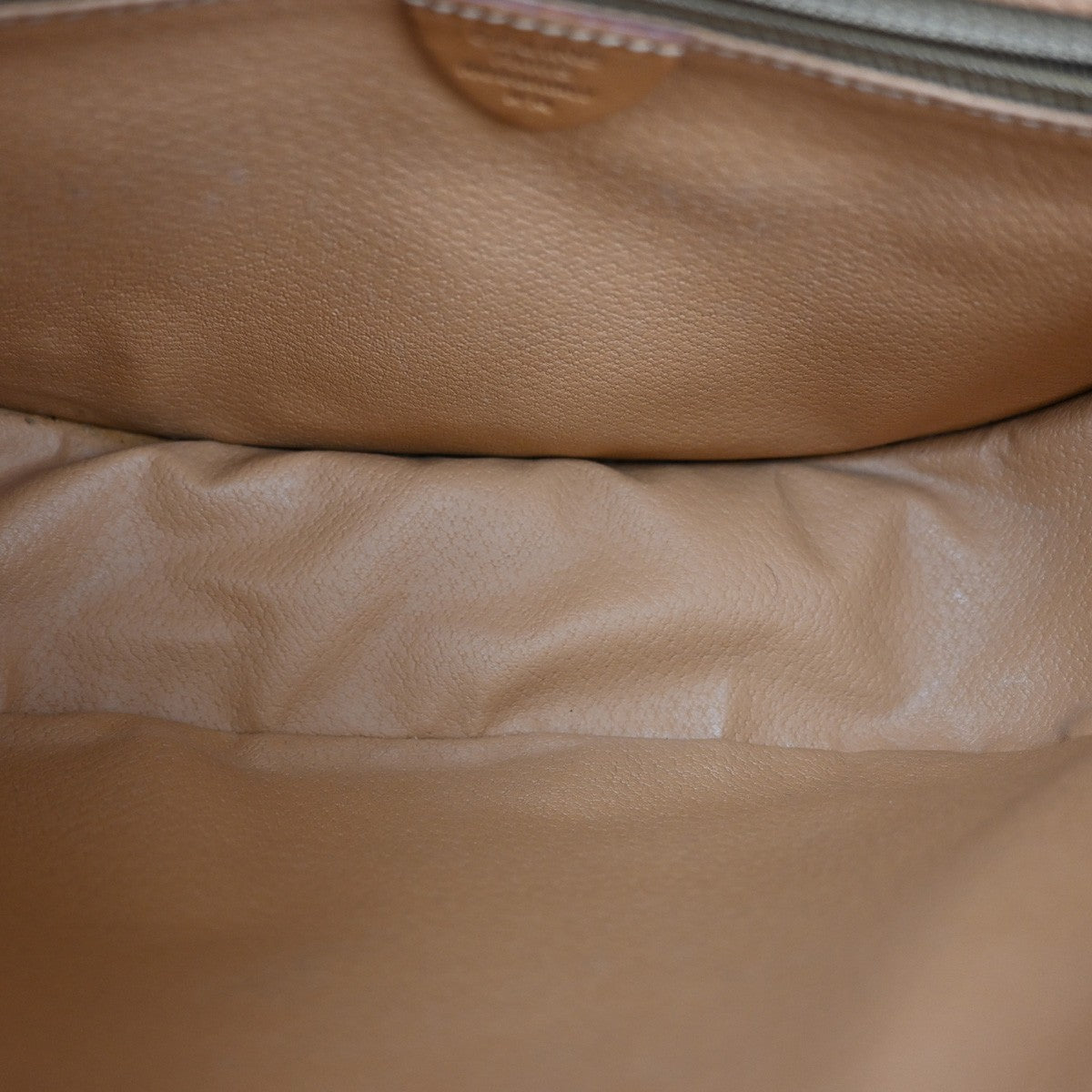 CELINE Logo Macadam Pattern Shoulder Bag PVC Leather Brown GHW Italy 35CA072