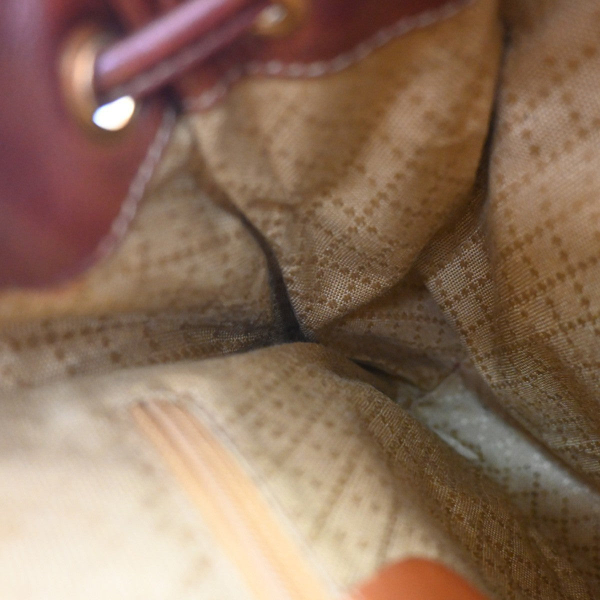 GUCCI Logo Bamboo Drawstring Mini Backpack Bag Leather Brown GHW Italy 38EG182
