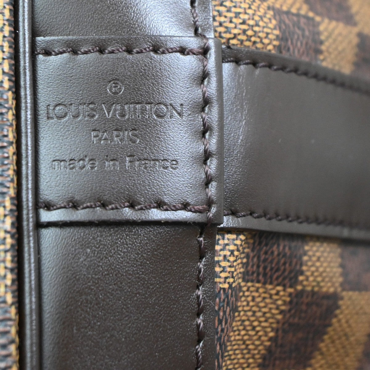 LOUIS VUITTON Grimaud Travel Hand Bag Damier Ebene Leather Brown N41160 25PA018