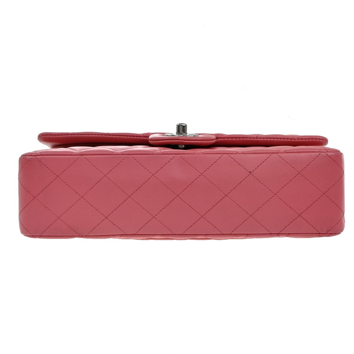 CHANEL CC Matelasse 25 Double Flap Chain Shoulder Bag Leather Pink SHW 791RF617