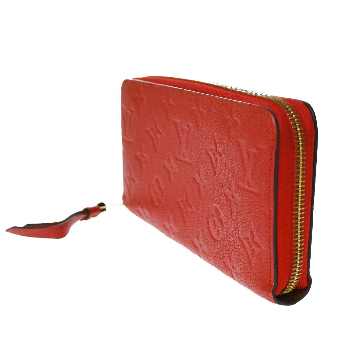 LOUIS VUITTON Zippy Wallet Long Monogram Empreinte Leather Red M60547 70SH120