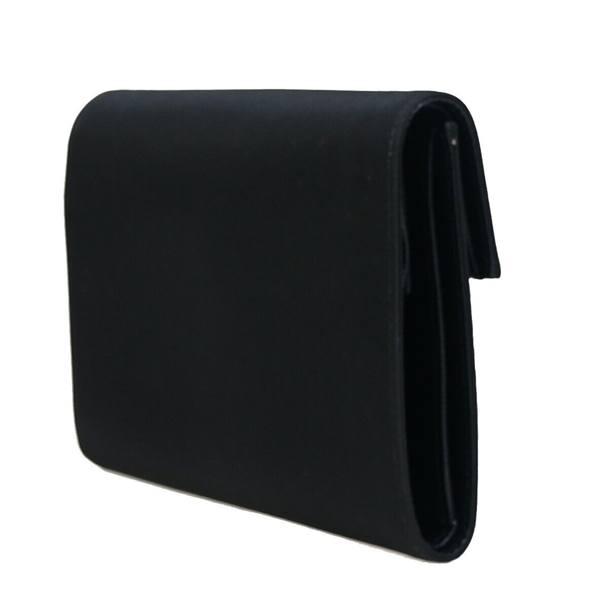 PRADA MILANO Logo Tessuto Trifold Wallet Purse Nylon Leather Black Italy 33RJ859