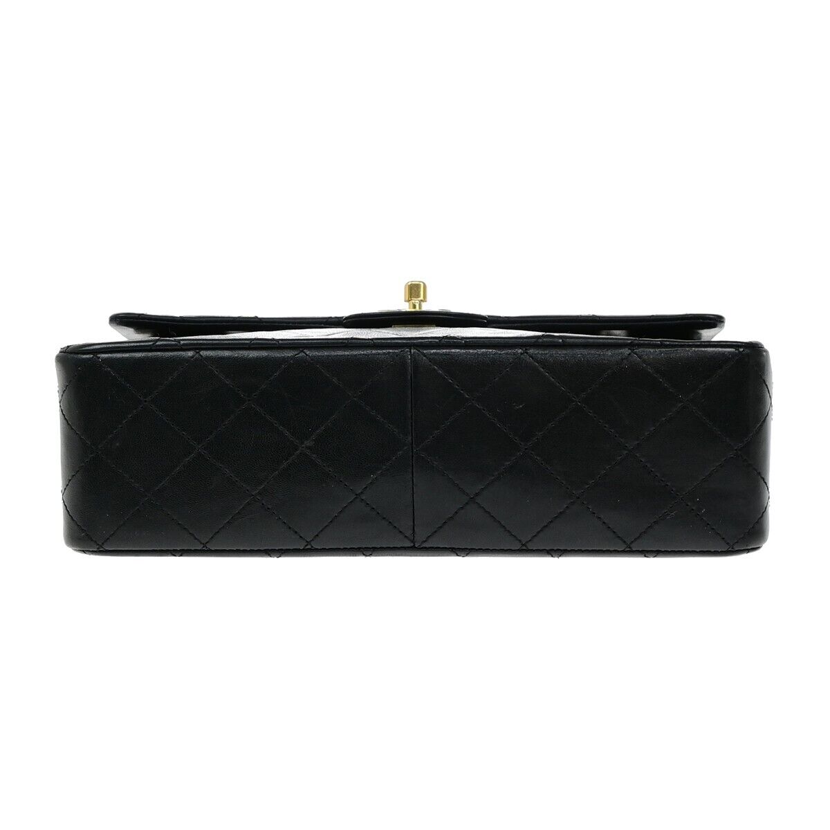 CHANEL Matelasse 25 Double Flap Chain Shoulder Bag Leather BK Vintage 827RF217