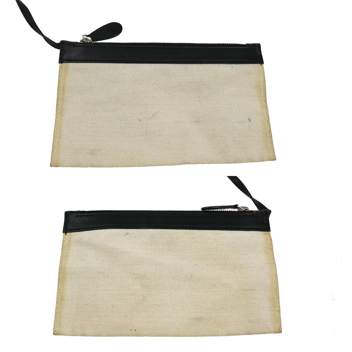 BALENCIAGA Navy Cabas S Shoulder Hand Bag Canvas Leather White Black 66EF982