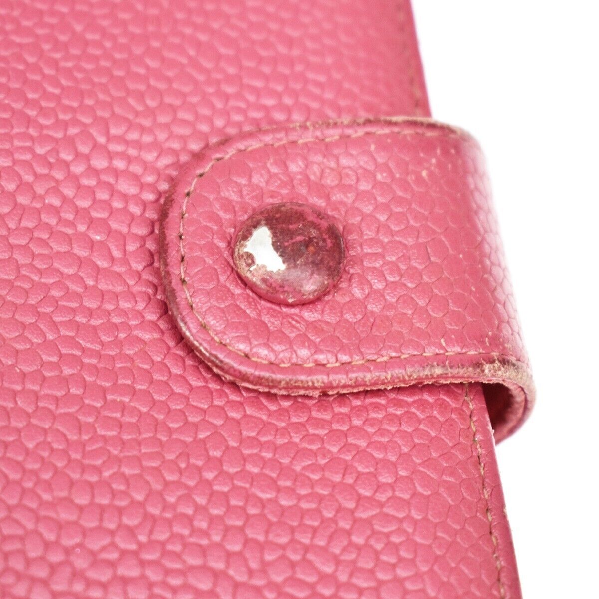 CHANEL CC Logo Long Bifold Wallet Purse Caviar Leather Pink GHW Vintage 05GA848