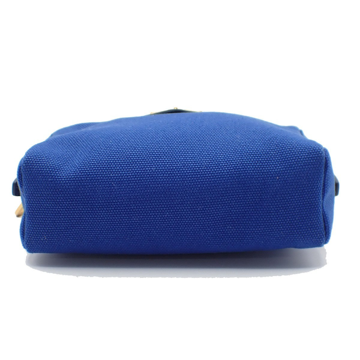 PRADA LOGO Mini Pouch Bag Canvas Blue Gold Italy 63AA135