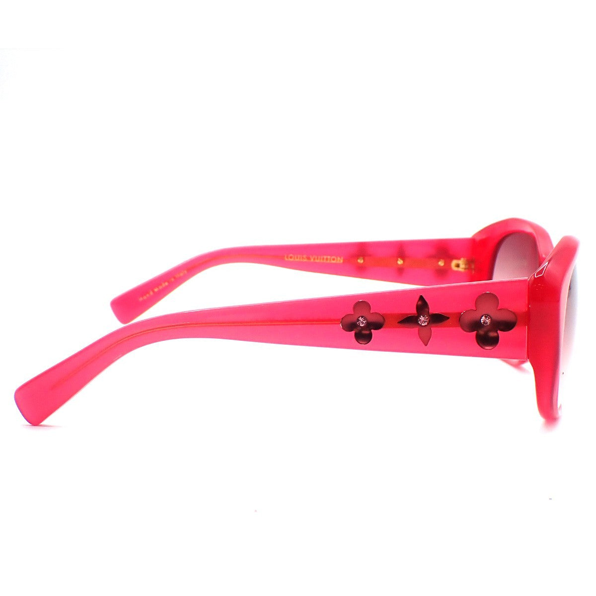 LOUIS VUITTON Sunglasses Eye Wear Metal Plastic Gold RED Italy Z0219E 65KC958