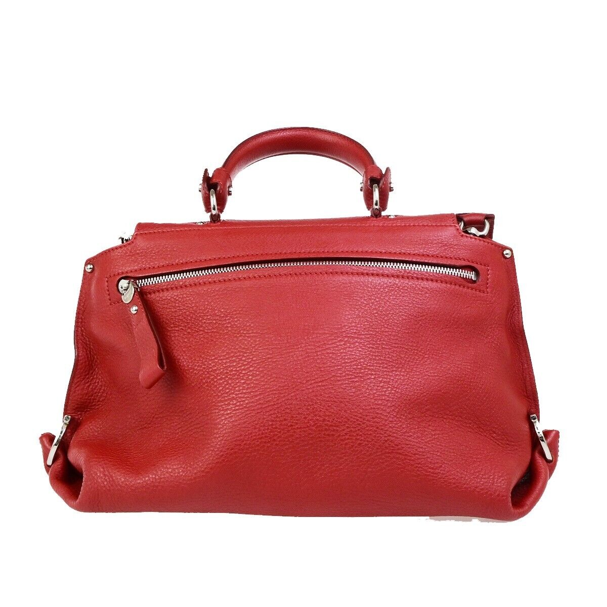SALVATORE FERRAGAMO Gancini 2Way Shoulder Hand Bag Leather Red SHW 34ED318