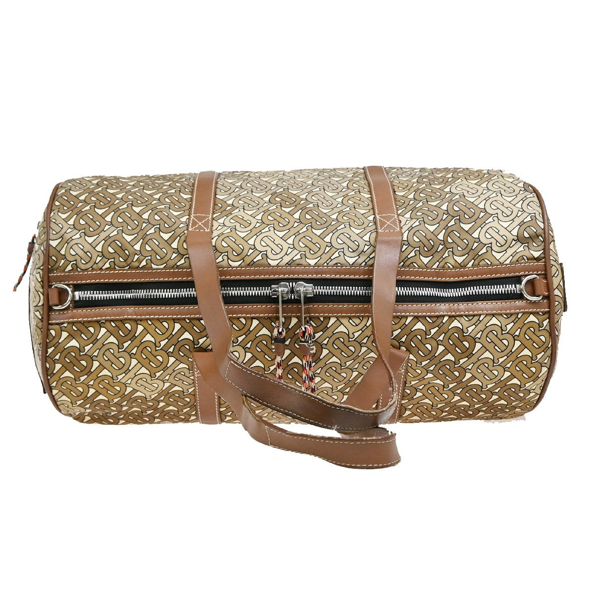 BURBERRY Logo Travel Hand Bag Nylon Leather Brown SHW Italy 69YH285