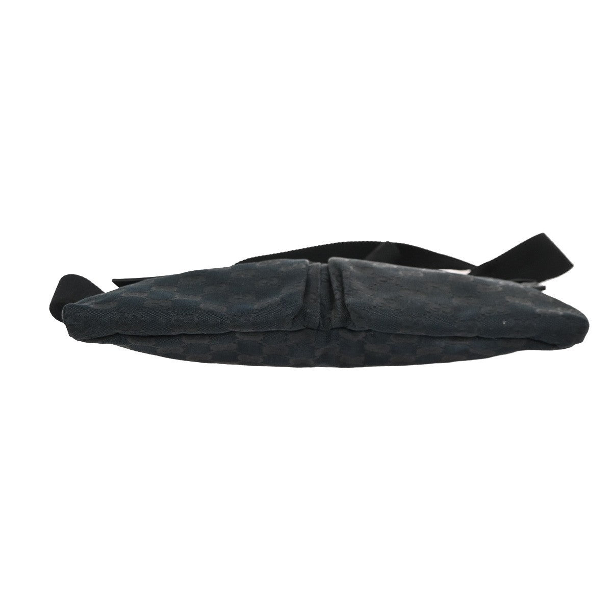 GUCCI Logo GG Pattern Mini Waist Belt Bag Canvas Leather Black SHW Italy 85KC747