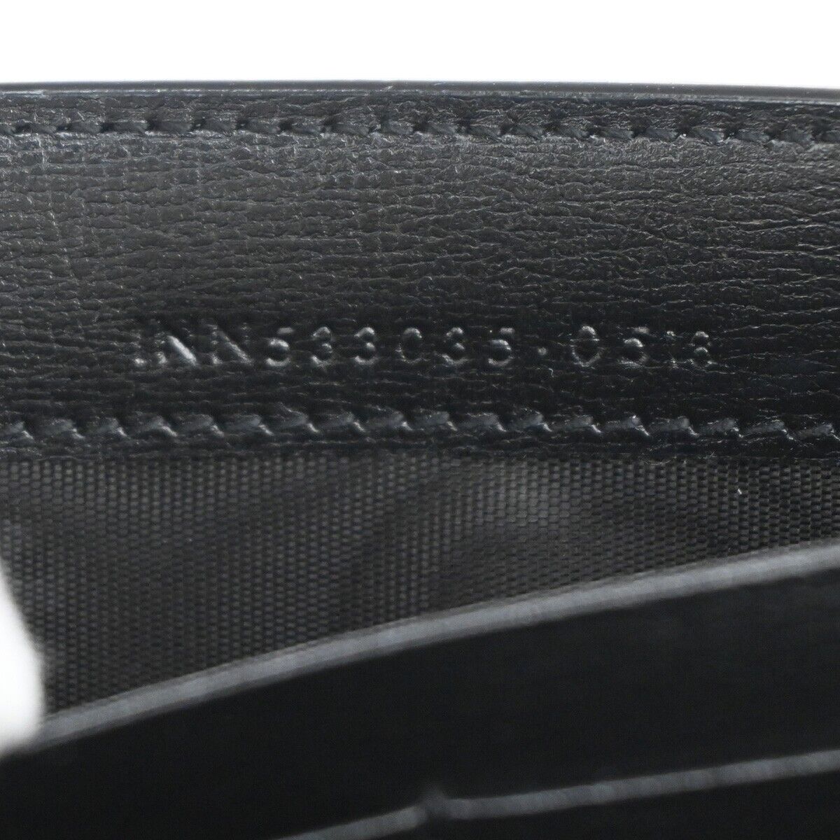 SAINT LAURENT Logo Long Bifold Wallet Purse Leather Black Gold Italy 68YD902