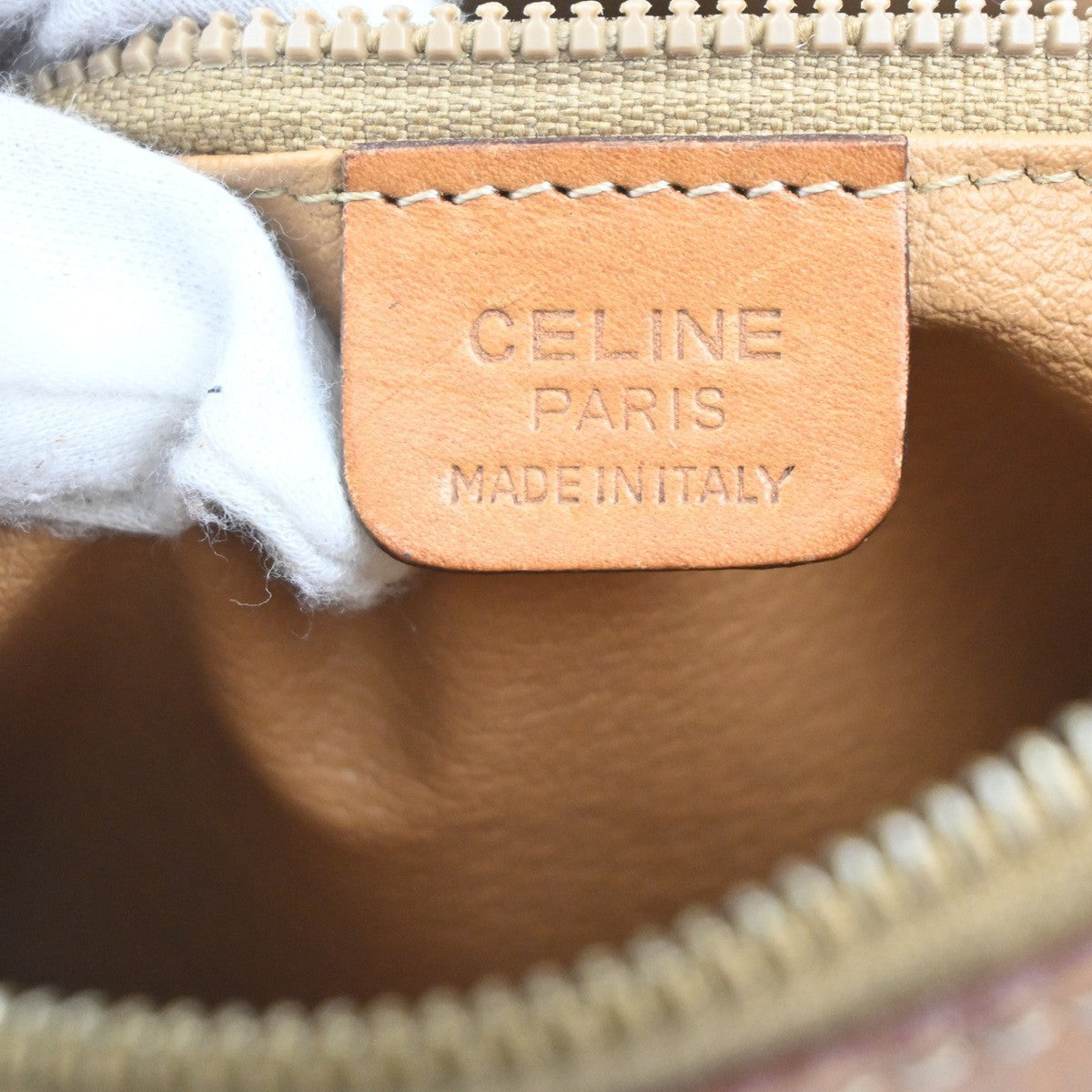 CELINE Logo Macadam Pattern Shoulder Hand Bag PVC Leather Brown Italy 61MA405