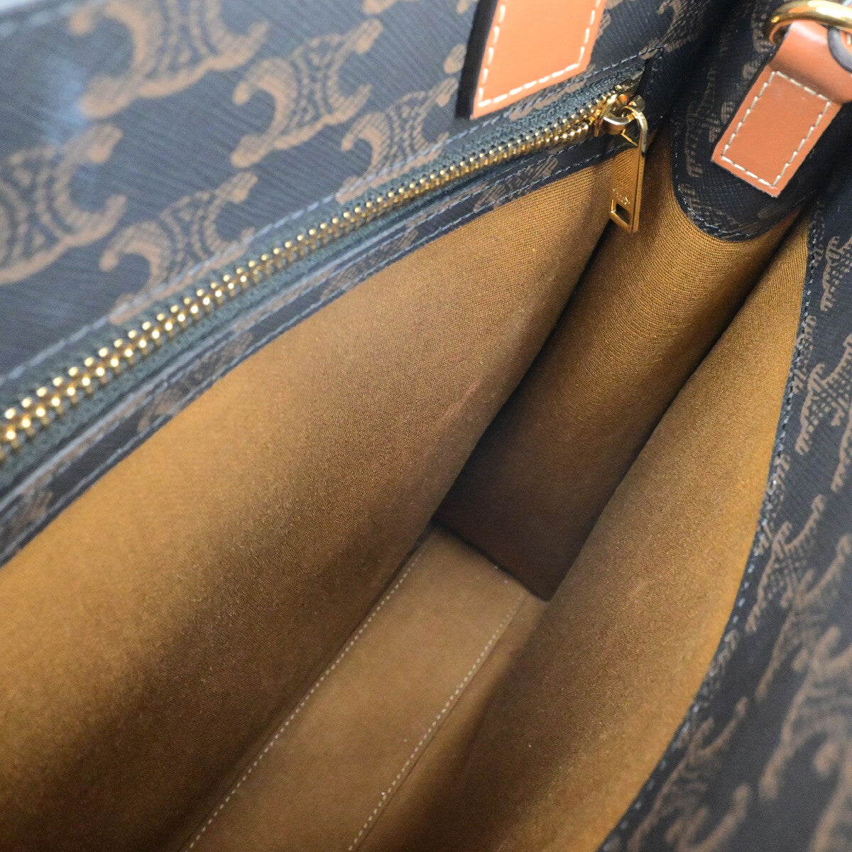 CELINE Logo Vertical Cabas 2Way Hand Tote Bag Triomphe Canvas Leather 662RK408