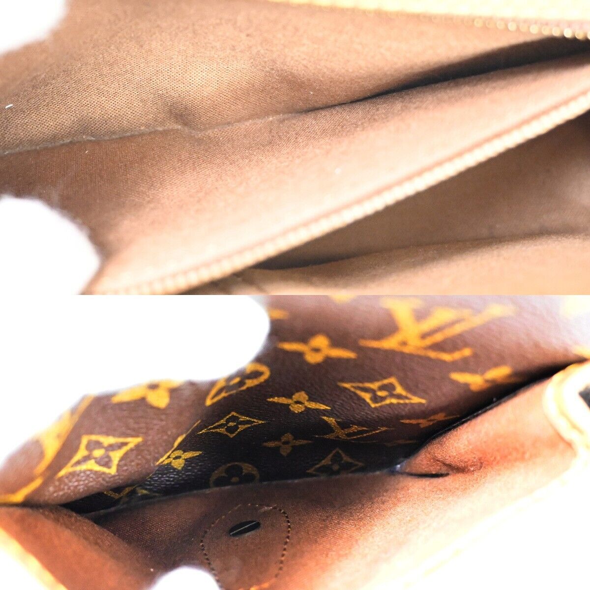 LOUIS VUITTON LV Logo Gibeciere MM Shoulder Bag Monogram Leather M42247 36FA232