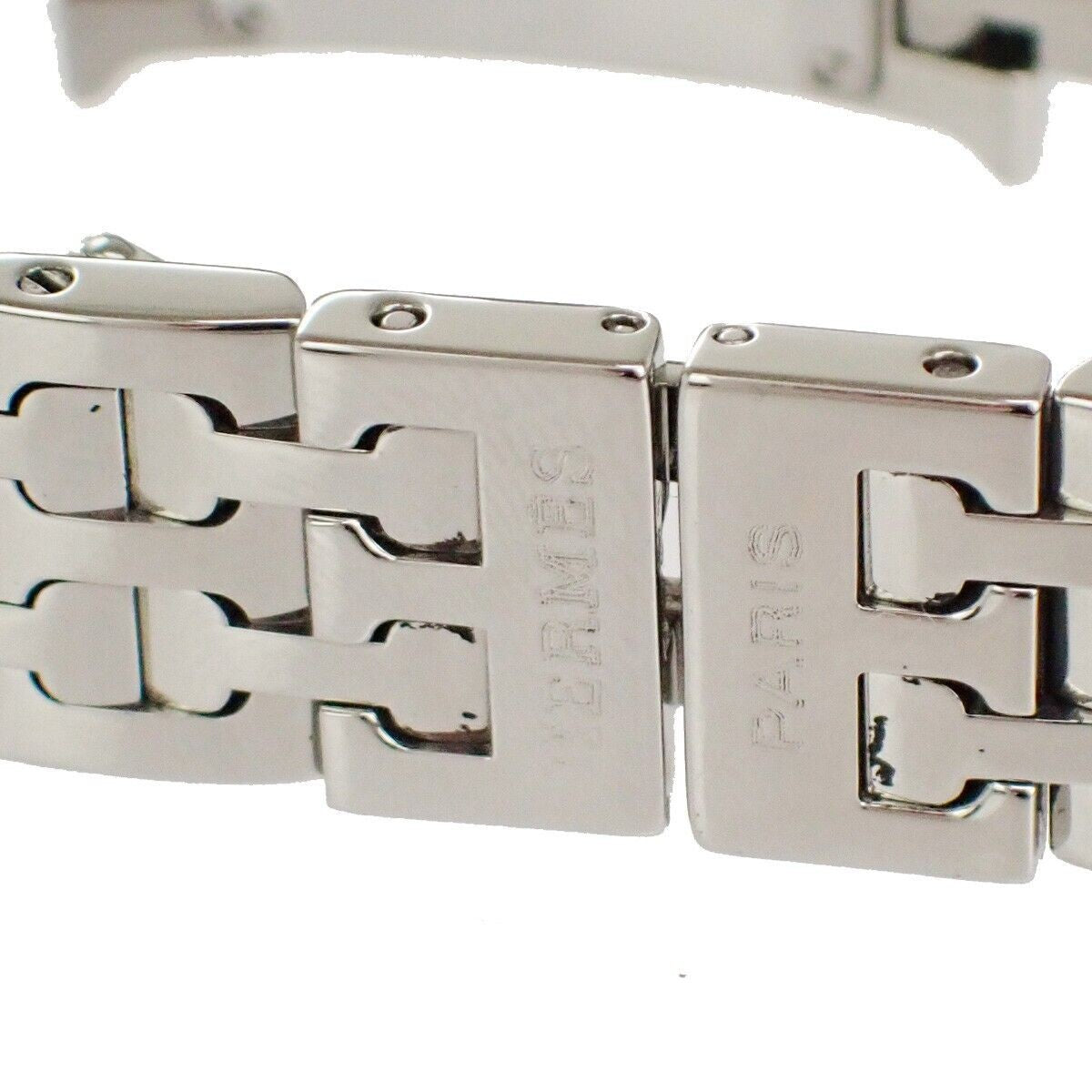 HERMES H Wrist Watch HH1.210 Quartz Stainless Steel Silver Orange 41LC293